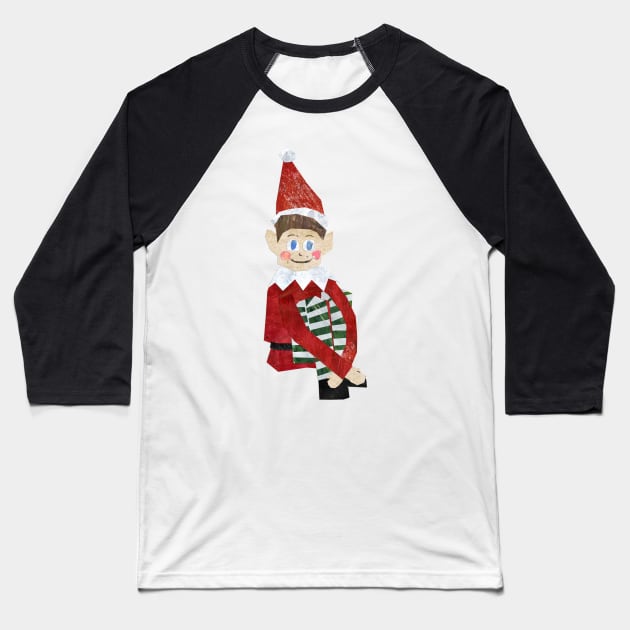 Elf - red Baseball T-Shirt by Babban Gaelg